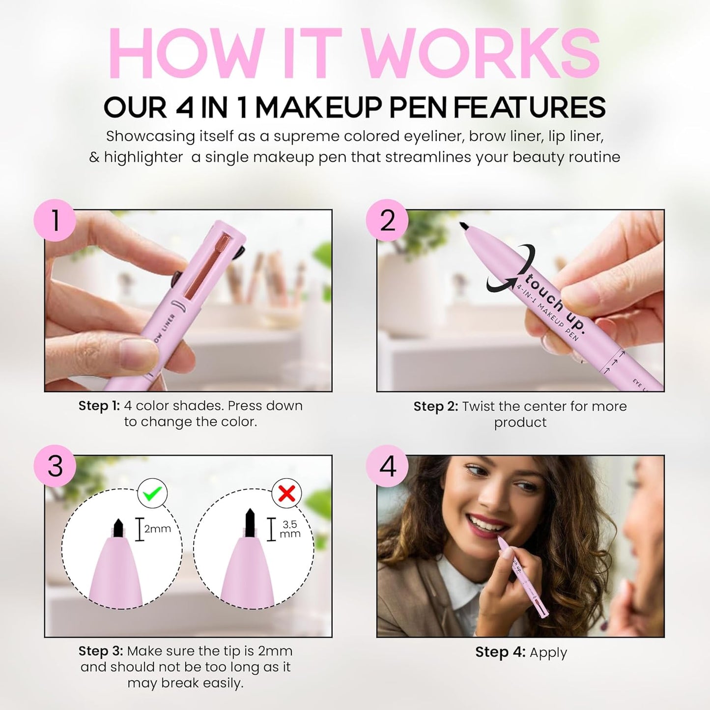 Alurain - 4 in 1 makeup pen