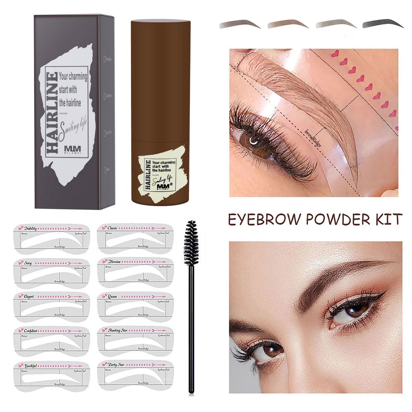 Alurain Eyebrow Stamp Kit