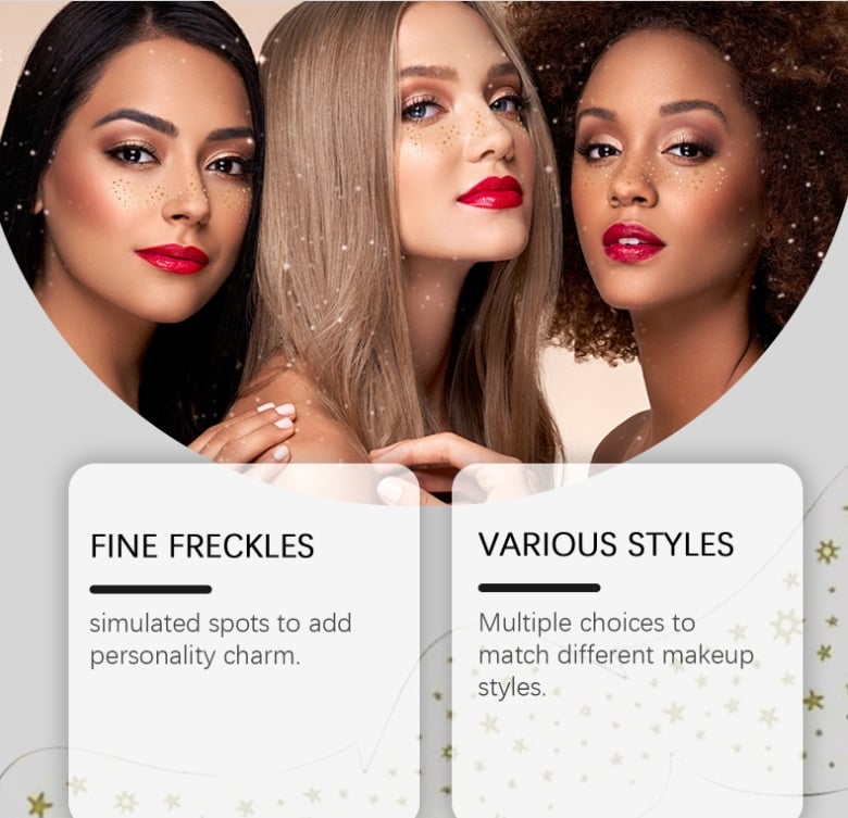Soins de la peau pailletés, tatouage de taches de rousseur sur le visage