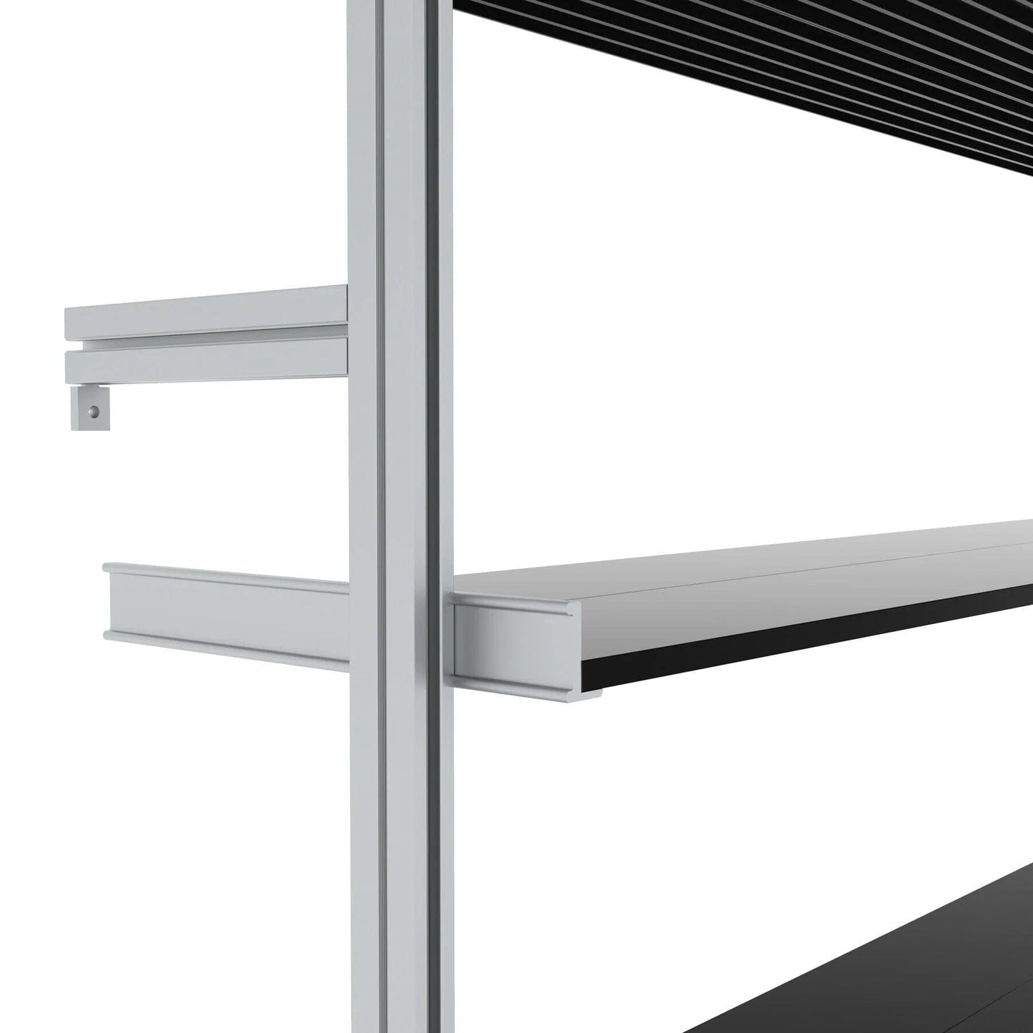 Modular Shelving Units - Aluminum Shelves and Wood Cabinets