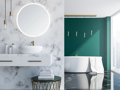 Luna Round Lighted Bathroom Vanity Mirror