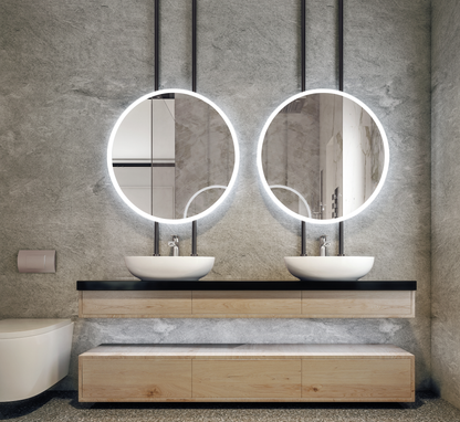 Luna Round Lighted Bathroom Vanity Mirror