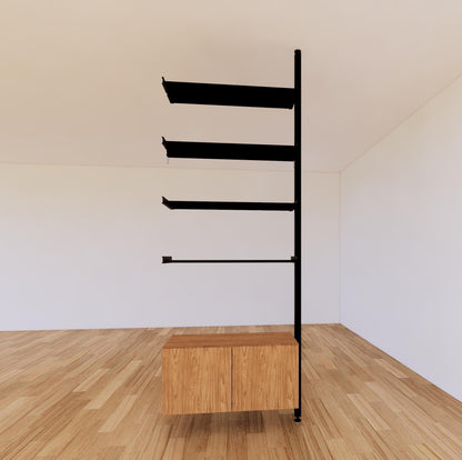 ModShelf Floor to Ceiling Room Divider Shelving with Cabinets