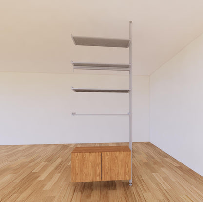 ModShelf Floor to Ceiling Room Divider Shelving with Cabinets