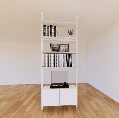 ModShelf Floor to Ceiling Room Divider Shelving with Cabinets