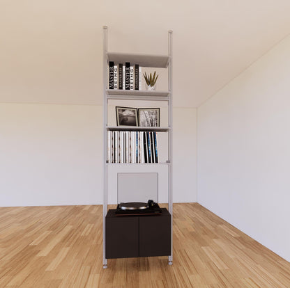 ModShelf Floor to Ceiling Room Divider Shelving with Cabinets