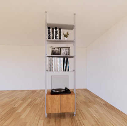 ModShelf Floor to Ceiling Room Divider Shelving with Cabinets