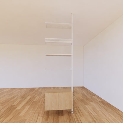 ModShelf Floor to Ceiling Room Divider Shelving with Cabinets