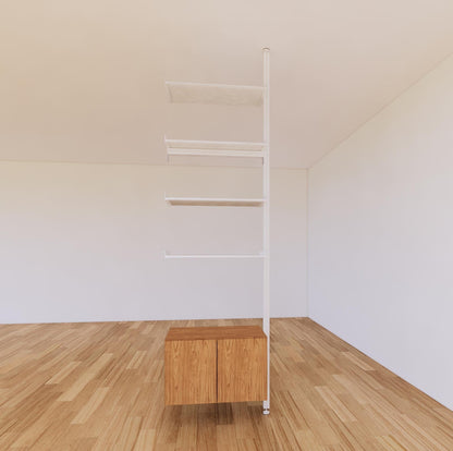 ModShelf Floor to Ceiling Room Divider Shelving with Cabinets