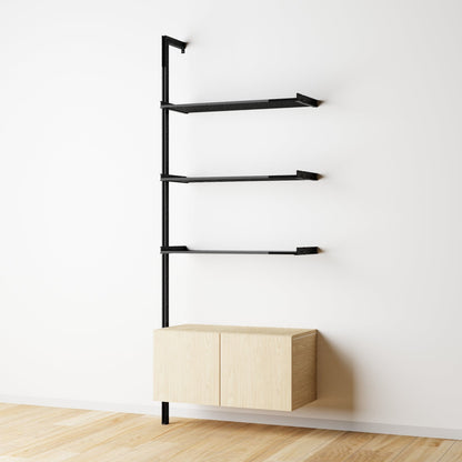 Modular Shelving Units - Aluminum Shelves and Wood Cabinets