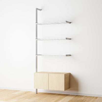 Modular Shelving Units - Aluminum Shelves and Wood Cabinets