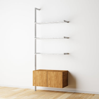 Modular Shelving Units - Aluminum Shelves and Wood Cabinets