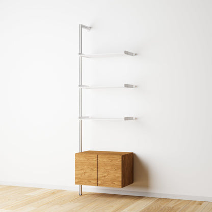Modular Shelving Units - Aluminum Shelves and Wood Cabinets
