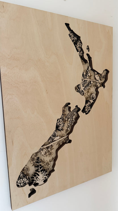 3D Kiwiana New Zealand Map