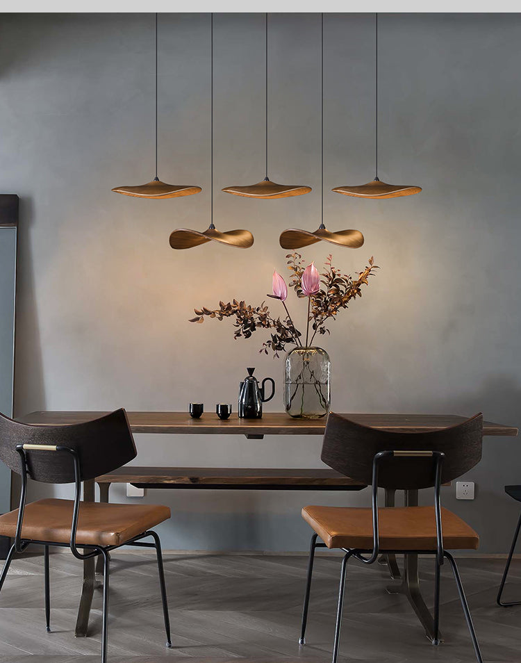 Kintsu Wood Wabi Sabi Japandi Pendant Light Chandelier