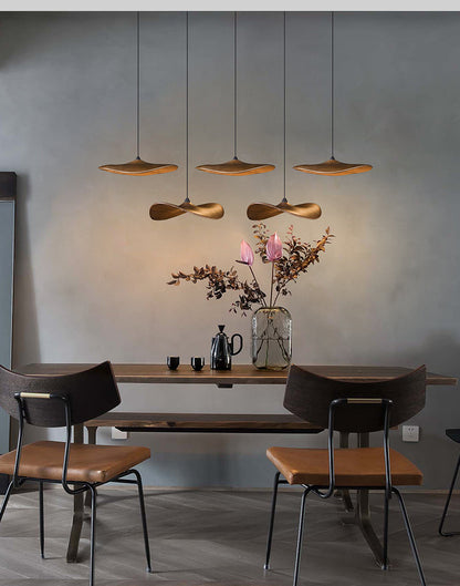 Kintsu Wood Wabi Sabi Japandi Pendant Light Chandelier
