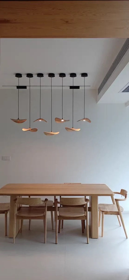 Kintsu Wood Wabi Sabi Japandi Pendant Light Chandelier