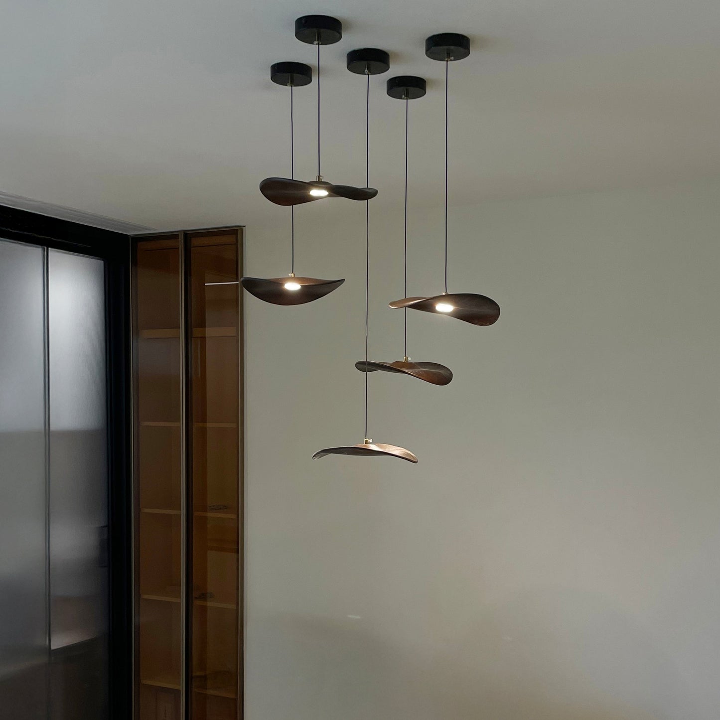 Kintsu Wood Wabi Sabi Japandi Pendant Light Chandelier