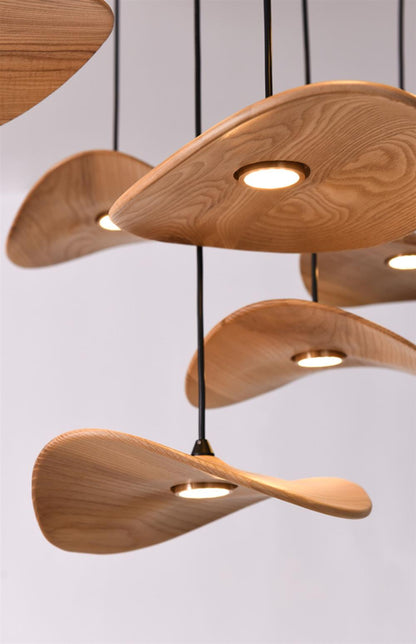Kintsu Wood Wabi Sabi Japandi Pendant Light Chandelier