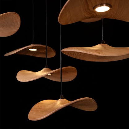 Kintsu Wood Wabi Sabi Japandi Pendant Light Chandelier