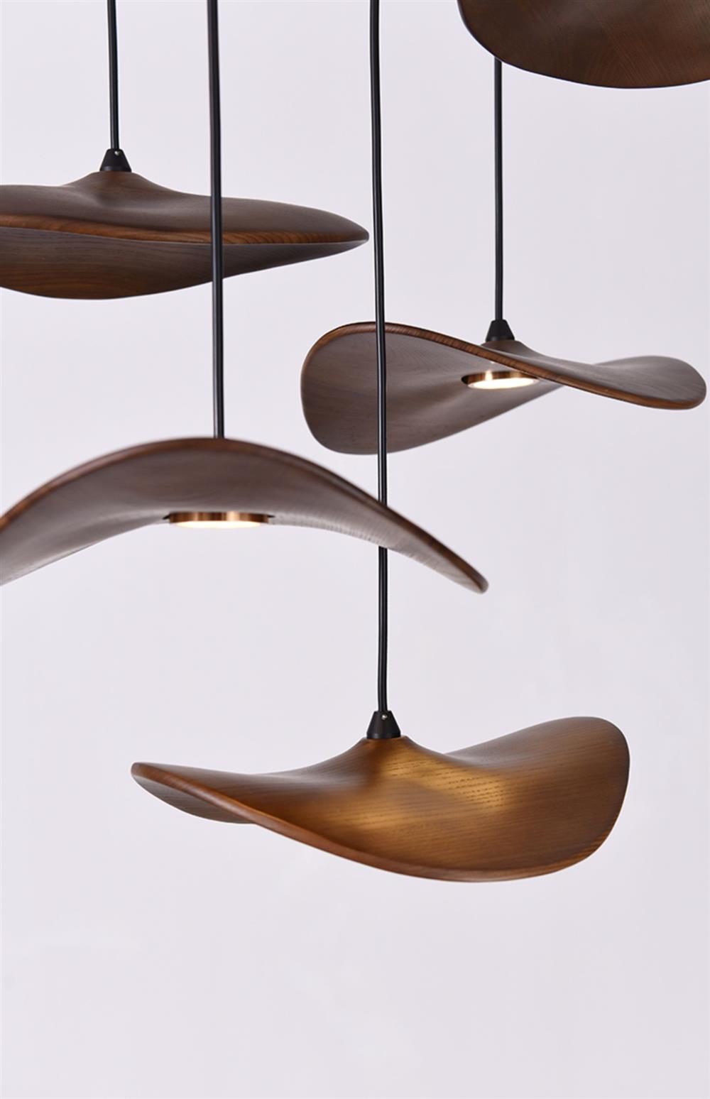 Kintsu Wood Wabi Sabi Japandi Pendant Light Chandelier
