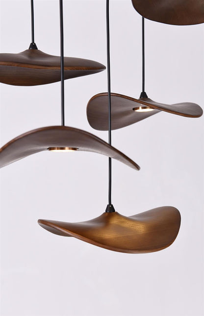 Kintsu Wood Wabi Sabi Japandi Pendant Light Chandelier