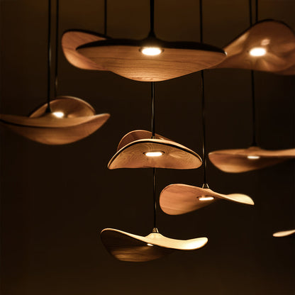 Kintsu Wood Wabi Sabi Japandi Pendant Light Chandelier