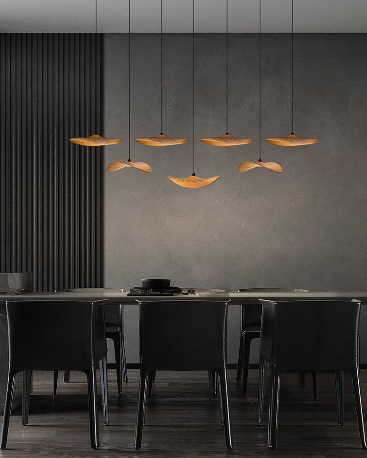 Kintsu Wood Wabi Sabi Japandi Pendant Light Chandelier