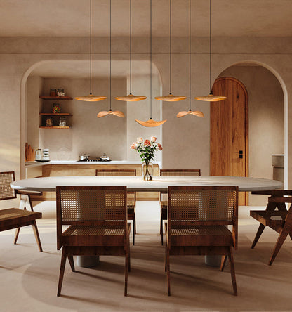 Kintsu Wood Wabi Sabi Japandi Pendant Light Chandelier