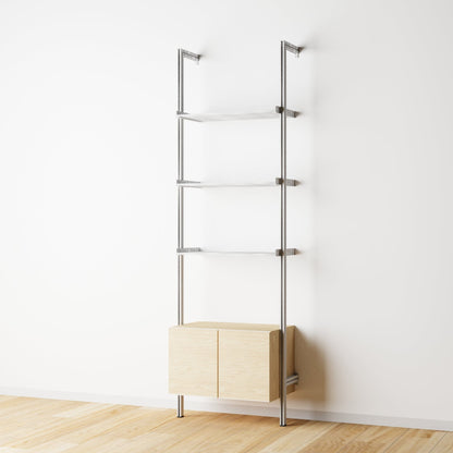 Modular Shelving Units - Aluminum Shelves and Wood Cabinets