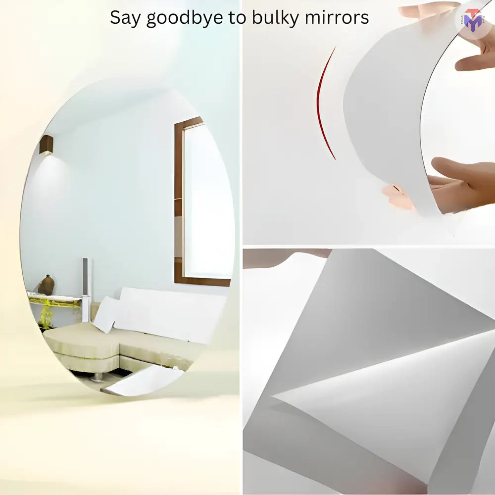 Combo of Oval Shape & Square Shape Mirror (Pack of 2)