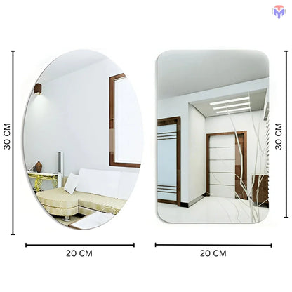 Combo of Oval Shape & Square Shape Mirror (Pack of 2)