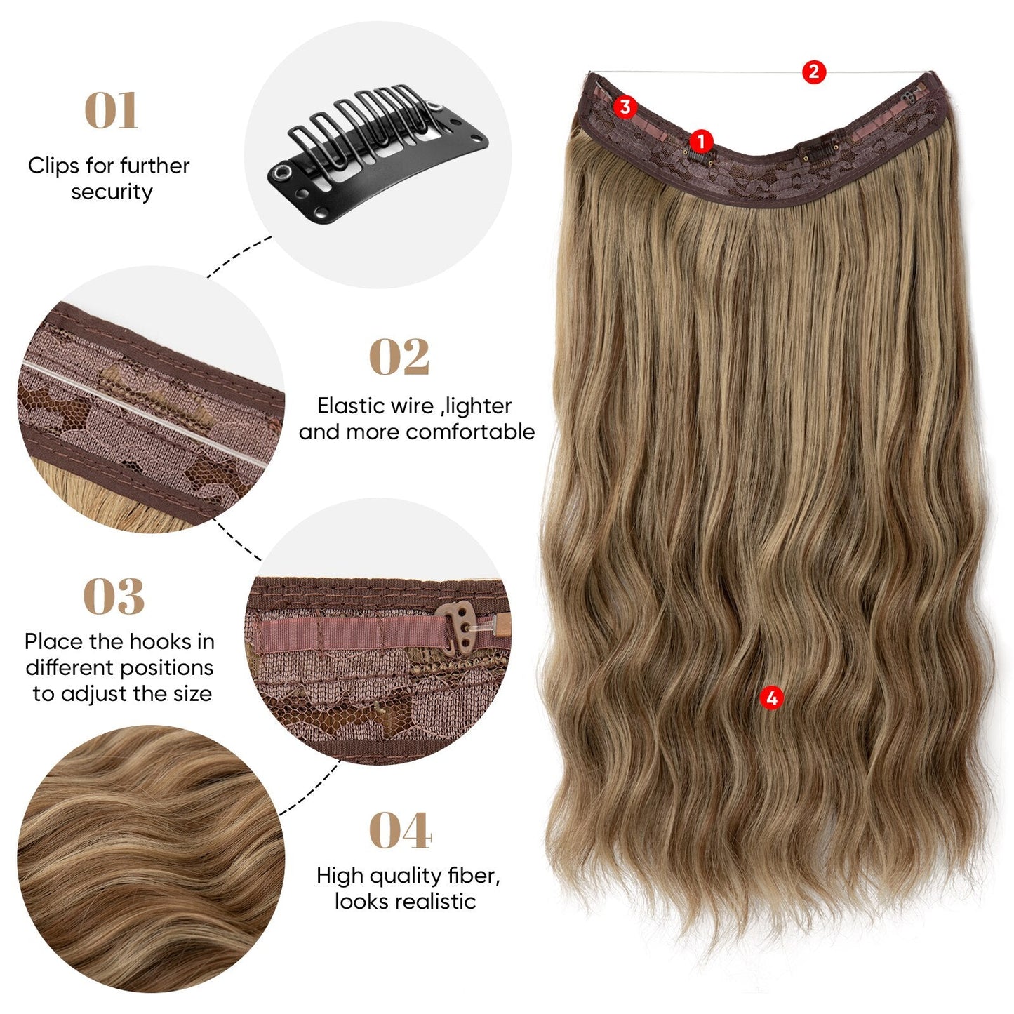 【LAST DAY SALE】Invisible Hair Extensions - Strong and indestructible