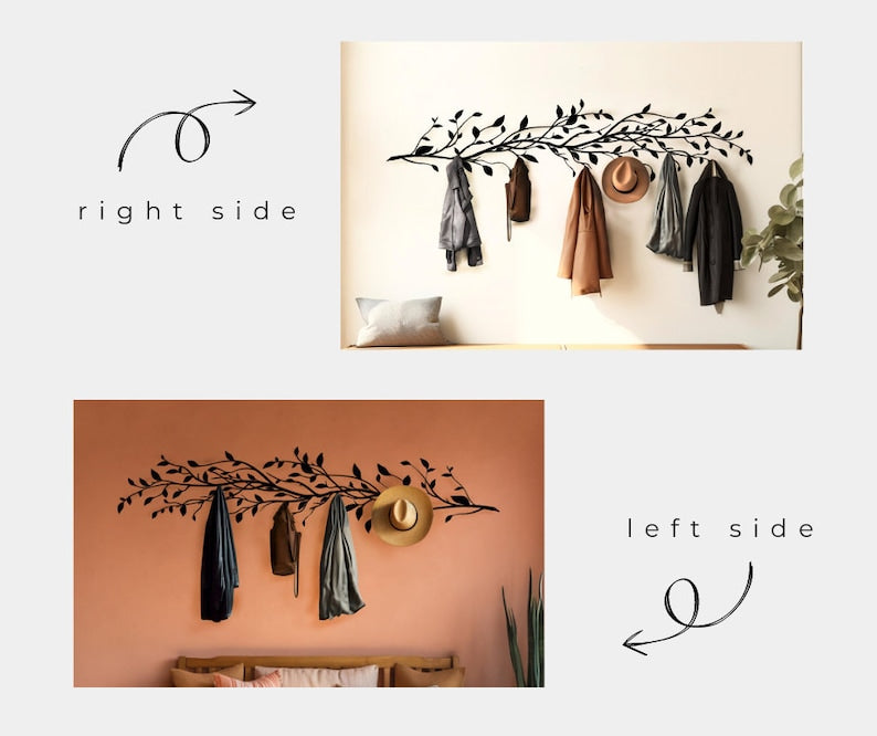 Large Tree Branch Metal Coat Rack: Modern Wall Mounted Organizer