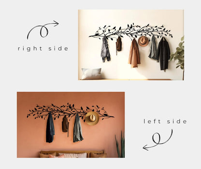 Large Tree Branch Metal Coat Rack: Modern Wall Mounted Organizer