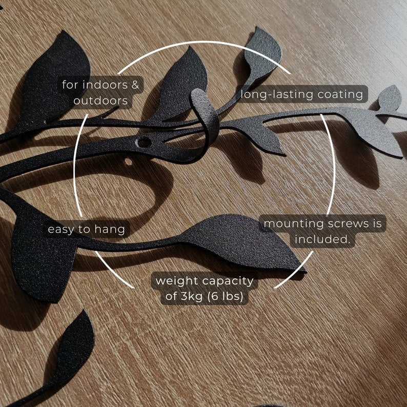 Large Tree Branch Metal Coat Rack: Modern Wall Mounted Organizer
