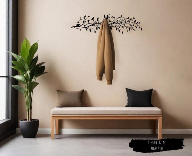 Large Tree Branch Metal Coat Rack: Modern Wall Mounted Organizer