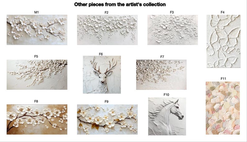 White Blossom Oil Painting 3D Textured Floral Wall Art Original Handmade Nature Artwork Large Minimalist Wall Decor Modern Bedroom Wall Art