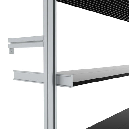 Modular Shelving Units - Aluminum Shelves and Wood Cabinets