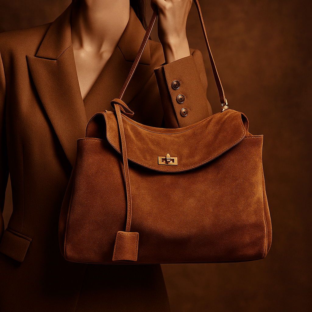 Moira Bag – Genuine Suede Tote & Full Grain Leather Lining