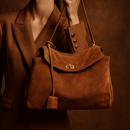 Moira Bag – Genuine Suede Tote & Full Grain Leather Lining